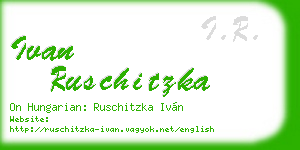 ivan ruschitzka business card